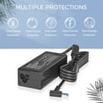thumbnail image 4 of 65W Laptop Charger for HP Smart Blue Tip Compatible HP Pavilion x360 14 15 17 Series, Envy, Spectre, Elitebook 840, ProBook, PPP009A 709985-001 714657-001 709985-002 19.5V 3.33A HP Adapter, 4 of 7