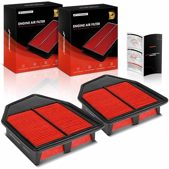 A-Premium 2-PC Pre-oiled Engine Air Filter Compatible with Honda Accord 2008-2012, Crosstour 2012-2015, Replace# SPA-2402, 17220R40A00