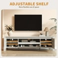 thumbnail image 4 of Farmhouse TV Stand - Modern Entertainment Center with Doors & Cabinet, Adjustable Shelves, Fits TVs up to 70", Living Room or Bedroom - Raw Wood Ash, 1.6 Meters, 4 of 8
