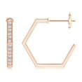 thumbnail image 2 of ANGARA Natural Diamond Hexagonal Hoop Earrings in 14K Rose Gold for Women (Size-1.3mm| Color-G| Clarity-VS2) | April Birthstone, Anniversary, Jewelry Gift for Women | Natural Diamond Earrings, 2 of 8