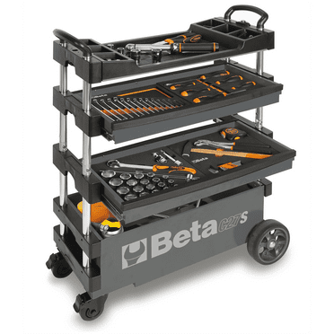 Beta Tools USA Folding Mobile Tool Cart, Grey