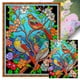 thumbnail image 1 of Hilo de bordar de algodón completo, 11CT, estampado de vitral, pájaro, punto de cruz, 40x53cm, 1 of 9