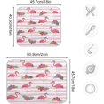 thumbnail image 3 of SKYSONIC Dish Drying Mat for Kitchen Counter Flamingo Hibiscus Striped Eco Friendly Drying Mat - Easy to Clean Heat Resistant Dish Mat - 18x24, 3 of 6