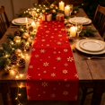thumbnail image 5 of Hvmvliv 12x71 Inch Christmas Linen Table Runner with Holiday Patterns for Dining Table Home Party Table Runners Decoration Multicolor, 5 of 6