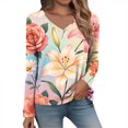 thumbnail image 3 of IMENGL Womens Long Sleeve Tops Basic Fashion Spring Summer d V Neck Loose Casual Long Sleeve Shirt for Women,M-XXXL, 3 of 7