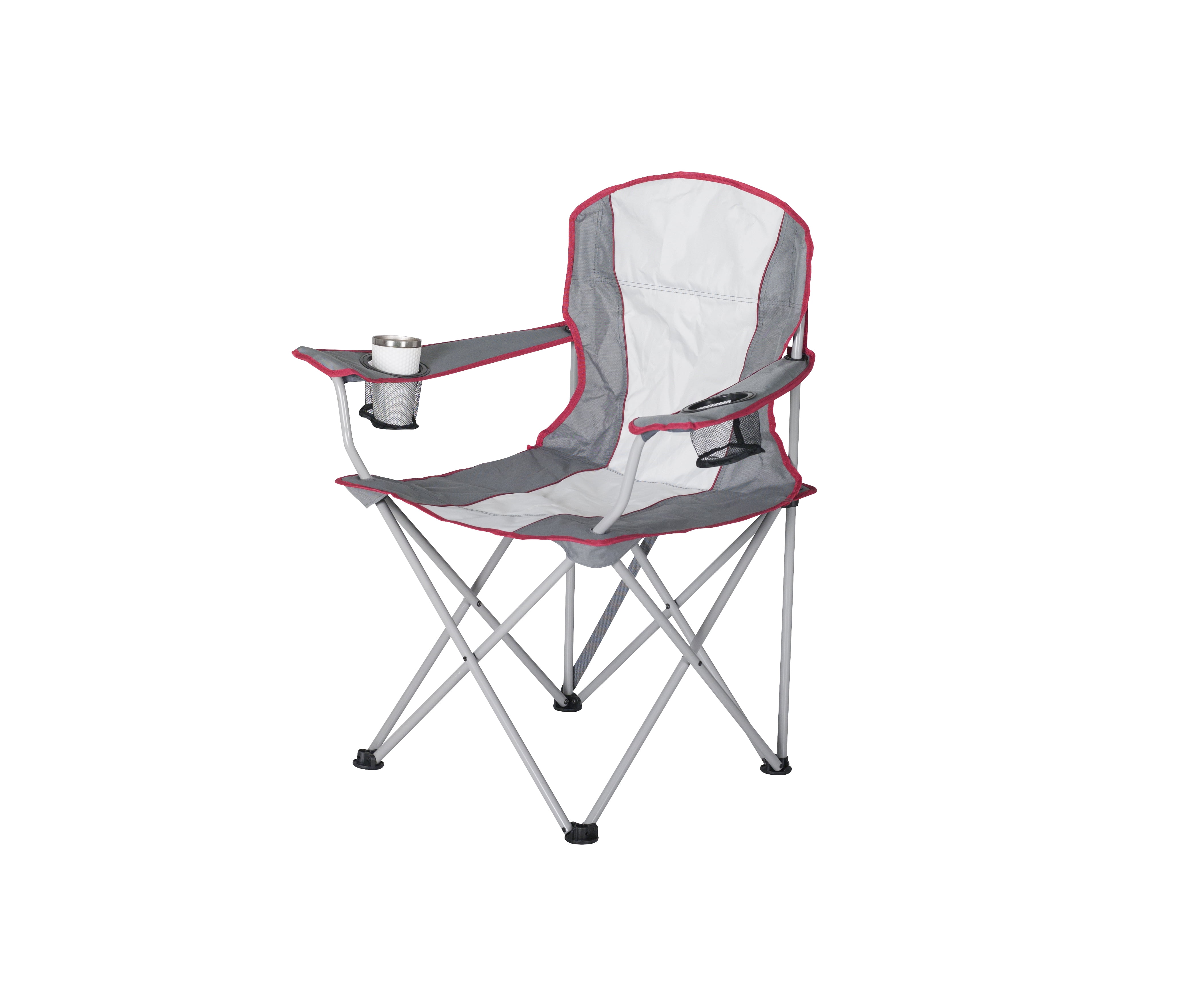 Ozark Trail, Oversized Quad Chair, Adult, Off White & Grey