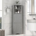 PNGCNG Tall Bathroom Corner Cabinet Freestanding Storage Cabinet with Doors and Adjustable ...