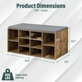 thumbnail image 3 of Queip Shoe Storage Bench, Cubby Shoe Rack Entryway Bench, 3-Tier Shoe Rack Bench 10 Cubbies Adjustable Entrance Organizer Shelf for Hallway -Brown, 3 of 9