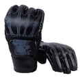 thumbnail image 1 of 1 par de guantes de boxeo de medio dedo de cuero sintético, guantes Ghost Hand MMA para Muay Thai, sacos de boxeo, color negro., 1 of 12