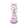 thumbnail image 6 of BLISSFUL STEP Women's Strappy Heel Lace Up Stiletto Heels Sandals Lavender 6, 6 of 7