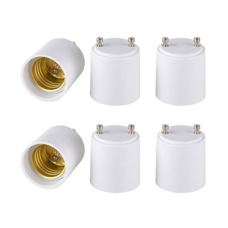 

6pcs EEEkit GU24 to E26 E27 Adapter Converts Pin Base Fixture to Standard Bulb Screw-in Socket Heat Resistant Fire Resistant Fireproof Applied to the GU24 Lamp Socket