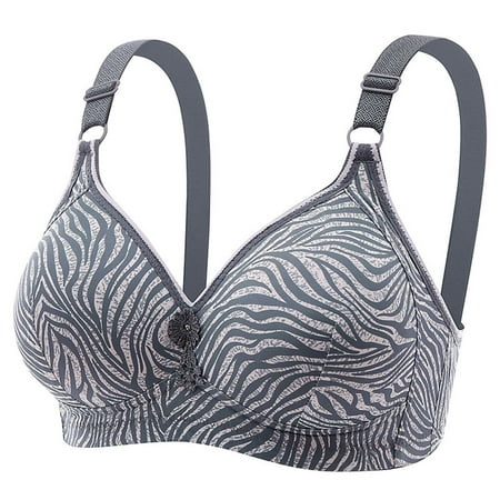 

COBKK Bras For Women Pretty Everyday Bras Woman s Embroidered Glossy Comfortable Breathable Bra Underwear No Rims Womens Bras Comfy Gray Comfy Dressy Casual Daily Fitting Home Wear Bra Underwear
