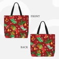 thumbnail image 3 of Naloa X-mas and New Year Tote Bag for Women, Foldable Tote Bag With Zipper, Large Shoulder Bag, Top Handle Handbag for Travel, Work, Shopping, 3 of 9
