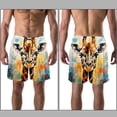 thumbnail image 3 of luoweisi Men's Beach Shorts Quick Dry Swim Trunks with Mesh Lining Giraffe L, 3 of 5