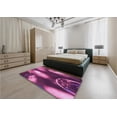 thumbnail image 5 of Ahgly Company Machine Washable Indoor Round Transitional Neon Pink Area Rugs, 7' Round, 5 of 7