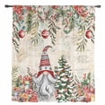 thumbnail image 2 of Beige Christmas Gnomes Semi Sheer Curtains Drapes for Living Room,Bedroom,French Doors Window 54 Inches Long,Xmas Tree Poinsettia Winter Gifts Rod Pocket Chiffon Curtain Voile Drapery Panel, 2 of 6