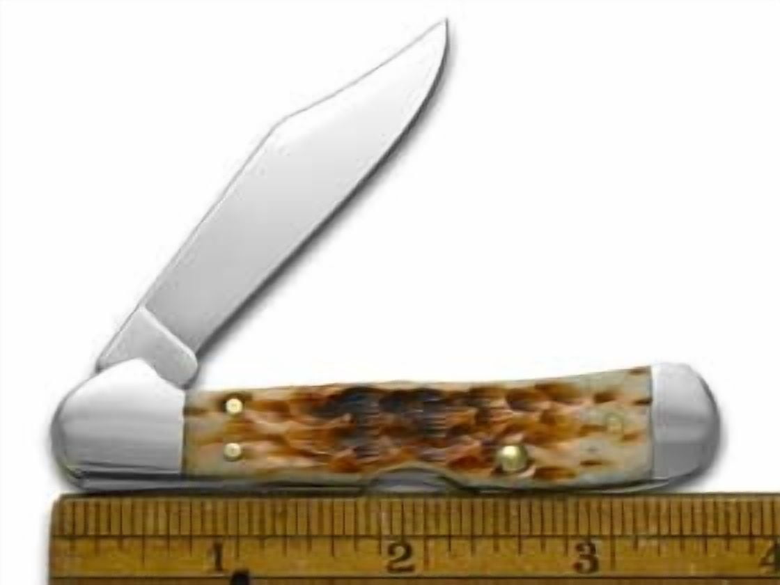 Case Folding Mini CopperLock Pocket Knife Amber Bone
