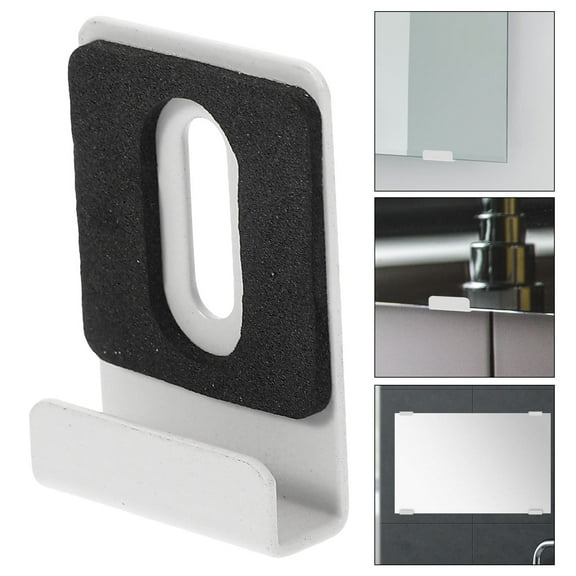 HOMEMAXS 4pcs Heavy Duty Metal Mirror Holder Clips Kit Wall Mounting Brackets for Frameless Mirrors