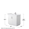 thumbnail image 5 of Wyndham Collection Miranda 36" Wood Single Bathroom Vanity in Brush Nickel/White, 5 of 6