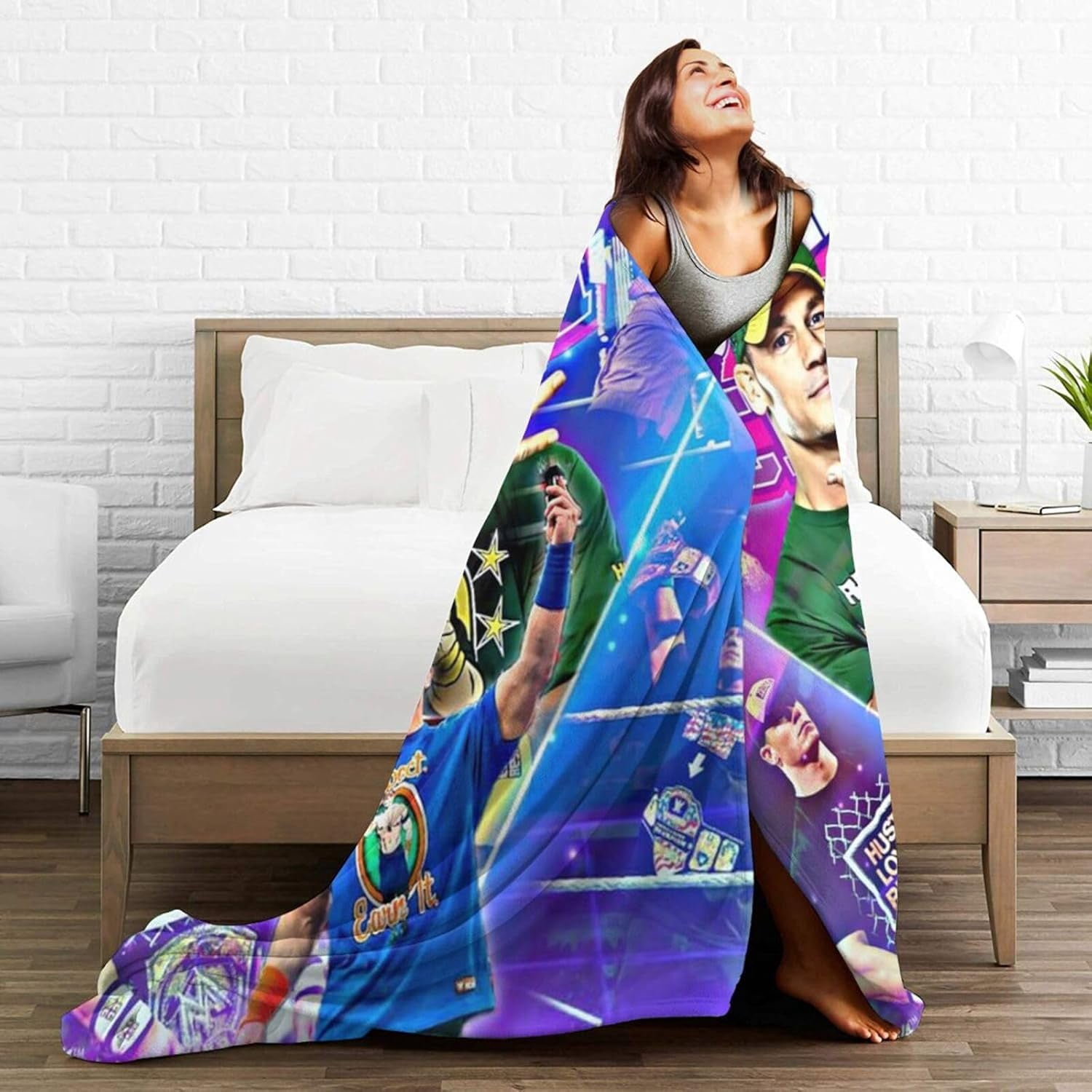 Ultra-Soft Anti-Pilling Lightweight Warm Blanket John Cena Blanket Cozy Blankets Decor for Couch Bed Sofa Bedroom Home 80x60 in