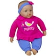 thumbnail image 3 of Lissi: 15" Talking Baby Doll Lucy Set - Pink & Blue - I Love You Mummy Shirt, 3 Extra Outfits, 6 Interactive Sounds, Toy Accessories, Kids-Toddlers 2+, 3 of 7