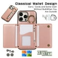 thumbnail image 2 of Decase for iPhone 16 Pro Case with Card Holder,Phone Case for iPhone 16 Pro Case with Strap Crossbody Lanyard Stand,Wallet Case for Women,Leather Zipper Pocket Case,Rosegold, 2 of 8