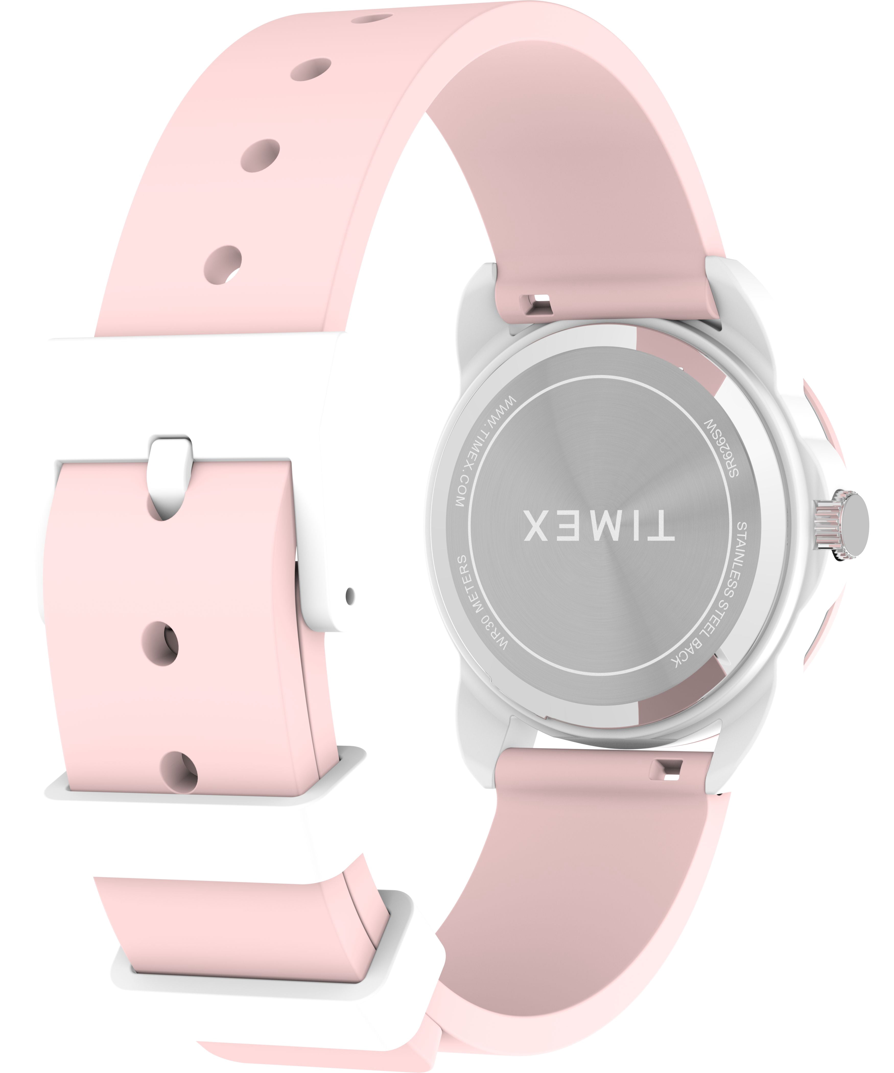 Timex Kids Analog 30mm Watch - Pink Strap White Dial White Case