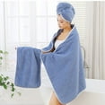thumbnail image 5 of Juego de toallas de baño de terciopelo | 3 toallas de microfibra de secado rápido | Suaves, absorbentes y sin pelusa | Incluye toalla de baño, toalla de manos y toallita | Colores: azul, gris, rosa, 5 of 5