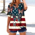 thumbnail image 2 of VerPetridure American Flag Shirts for Women 4th of July Tops USA Print T Shirt Casual Short Sleeve American Proud T-Shirt Tops, 2 of 4