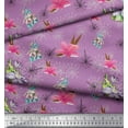thumbnail image 3 of Soimoi Silk Fabric Leaves & Lily Floral Decor Fabric Printed Yard 42 Inch Wide, 3 of 6