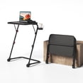 thumbnail image 2 of Homy Casa Folding TV Tray Tables, Set of 2, Adjustable Height & Tilt Portable Laptop Desk with Cup Holder, Black, 2 of 9