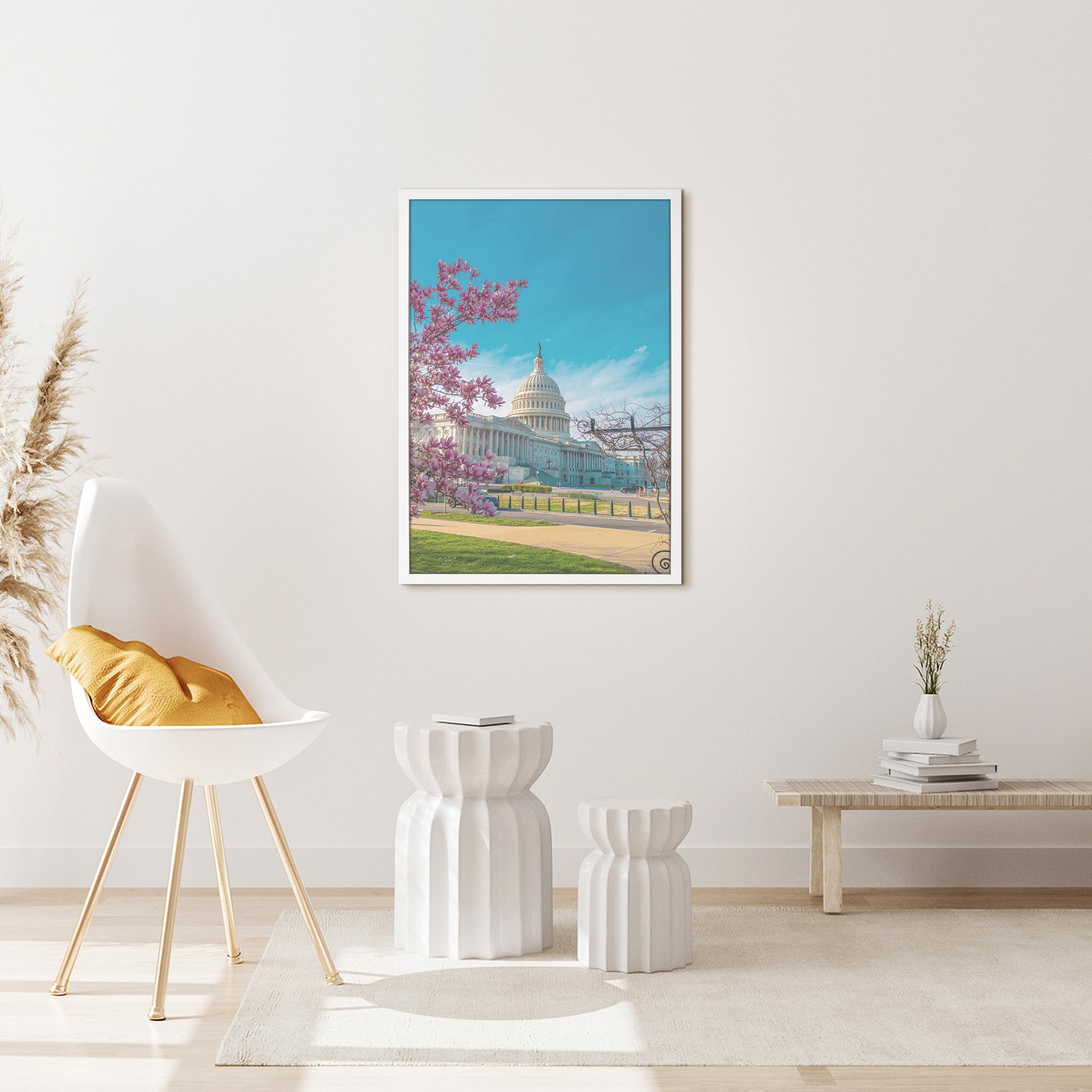 Unique Bargains Wall Picture Frame for Photo and Poster Art Photo Frame White 20x28