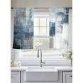 thumbnail image 5 of Abstract Art Sheer Curtains 54 Inch Long 2 Panels, Gradient Dark Blue Vintage Minimalist Light Filtering Rod Pocket Semi Sheer Curtains, Sheer Voile Drapes for Living Room Bedroom, 52"x54", 5 of 5