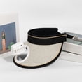 thumbnail image 2 of Hollow Out Fan Sun Hat for Women Wide Brim Breathable Summer Travel Cap, 2 of 5
