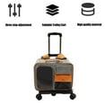 thumbnail image 4 of Folding Cat Carrier,Cat Backpack Breathable Rolling Travel Backpack with Pockets for Dogs and Cats Gray Orange, 4 of 7