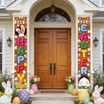 thumbnail image 4 of Easter Bunny And Egg Themed Couplets Porch Signs Hanging Banners And Outdoor Courtyard Decorations And Flags, 4 of 6