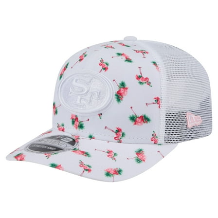 Men's New Era White San Francisco 49ers Adventure Flamingo Pattern 9SEVENTY Stretch-Snap Hat