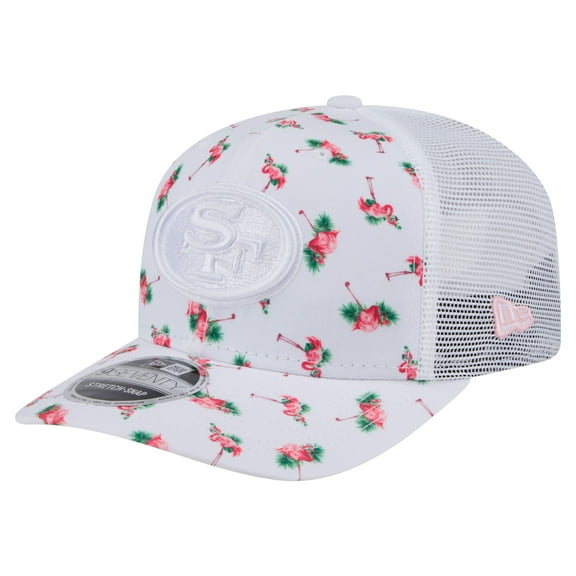 Men's New Era White San Francisco 49ers Adventure Flamingo Pattern 9SEVENTY Stretch-Snap Hat