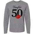 thumbnail image 3 of Inktastic Chapter 50 Fiftieth Birthday with Red Lips Long Sleeve T-Shirt, 3 of 5