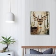 thumbnail image 4 of JEUXUS Abstract Deer Canvas Painting Wild Animal Wall Art Forest Deer Print Vintage Forest Animal Pictures Deer Posters Vintage Forest Painting Watercolor Flower Artwork Deer Canvas Decor No Frame, 4 of 5