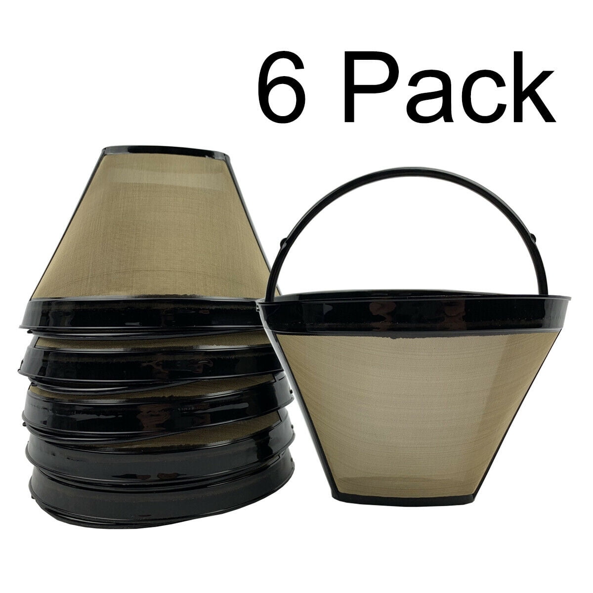 6 Pack Reusable 4 Gold Cone Coffee Filter For Ninja Coffee Makers and
