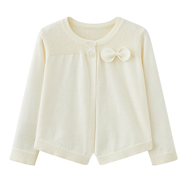 LOVZFMLL Cardigan pour Filles Tout-Petits Enfants Mode Mignon Couleur Manches Longues Style Fin Manteau Cardigan 4-5 Ans