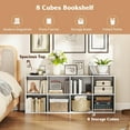 thumbnail image 5 of 8 Cube Bookcase, Horizontal Bookshelf with 8 Open Cubes, Wood Bookshelves & Bookcases, Modern Display Shelf, Bookshelf for Bedroom, Living Room, Kids Rooms, Study (White, 8 Cubes), 5 of 9