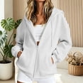 thumbnail image 3 of Aihuaihua Zip Up Hoodie Women Oversized 2026 Zip Up Y2K Hoodies Casual Long Sleeve Sweatshirts Fall Spring Track Jackets (White,XXL), 3 of 7