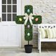 thumbnail image 4 of Bunny Boxwood Topiaries Easter Simulation Boxwood Leaf Potted Ornament en Maceta Negra para Entradas, Porches O Pantallas Interiores, 4 of 8