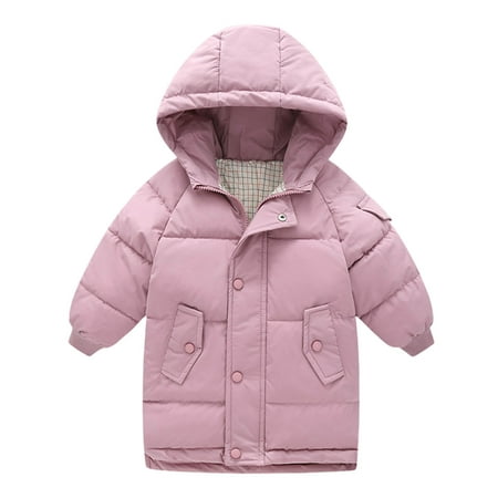 

Dadaria Toddler Jacket 2-9Years Toddler Kids Baby Boys Girls Fashion Cute Solid Color Windproof Padded Clothes Jacket Hooded Coat Purple 4-5 Years Toddler