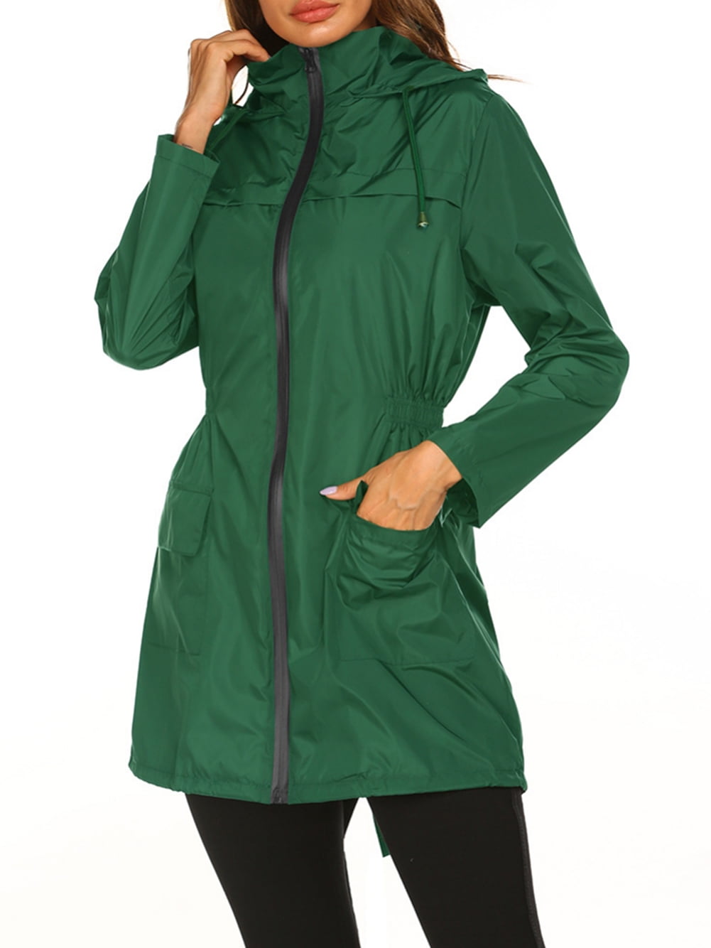 Avoogue Womens Raincoat Lightweight Waterproof Rain Jacket Hoodie Active Rain Coat