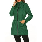 Lovebay Women Light Long Rain Jacket Waterproof Active Outdoor Trench Raincoat with Hood Lightweight for Girls