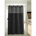 thumbnail image 1 of Barossa Design Waffle Weave Stall Shower Curtain with Snap-in Fabric Liner, No Hook Needed, Mesh Window, Black -54" x 80", 1 of 5