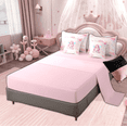 thumbnail image 5 of Feelyou Initial Letter K Twin Bedding Sets 7-Piece for Kids, Dreamy Floral Elf Fairy Bedding Comforter Set, Watercolor Flower Reversible Sheet Sets, Breathable Home Decor, 5 of 9